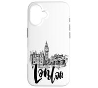 Cool London UK Novelty Graphic Tees, London Sketch Drawing Coque pour iPhone 16