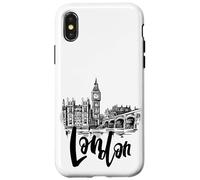 Cool London UK Novelty Graphic Tees, London Sketch Drawing Coque pour iPhone X/XS
