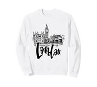 Cool London UK Novelty Graphic Tees, London Sketch Drawing Sweatshirt