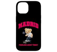 Cool Madrid Spain Teddy Bear Illustration Graphic Cartoon Coque pour iPhone 14