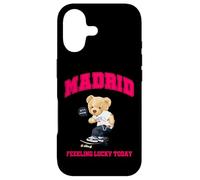 Cool Madrid Spain Teddy Bear Illustration Graphic Cartoon Coque pour iPhone 17