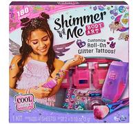 Cool Maker, Shimmer Me Body Art avec rouleau, 4 feuilles métalliques et 180 designs, tatouages temporaires pour enfants à partir de 8 ans
