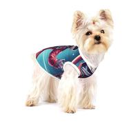 Cool Man in Outer Space T-shirt imprimé galaxie pour petits chiens Chemise tendance respirante sans manches pour petits chiens