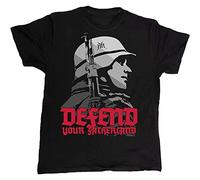 Cool Man T Shirt Wehrmacht Defend Your Fatherland Tshirt Male Casual Tops Retro T Shirt T Shirt Ropa Hombre Black XL
