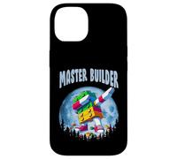 Cool Master Builder Dabbing on Moon Blocks Bricks Builder Coque pour iPhone 14