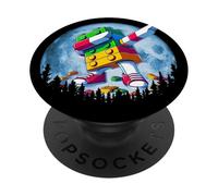 Cool Master Builder Dabbing on Moon Blocks Bricks Builder PopSockets PopGrip Adhésif