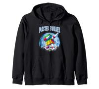 Cool Master Builder Dabbing on Moon Blocks Bricks Builder Sweat à Capuche