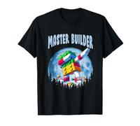 Cool Master Builder Dabbing on Moon Blocks Bricks Builder T-Shirt