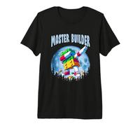 Cool Master Builder Dabbing on Moon Blocks Bricks Builder T-Shirt Haut de Gamme