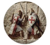 Cool Medieval Chevaliers Templiers are in Battle Puzzles pour Adultes 1000pcs (67.5x67.5cm),Jeux De Défi