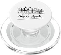 Cool Men's Women's Kids New York City Skyline Sketch Drawing PopSockets PopGrip pour MagSafe