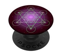 Cool Metatron Cube Geometric Design Sacred Geometry Galaxy PopSockets PopGrip - Support et Grip pour Smartphone/Tablette avec un Top Interchangeable PopSockets PopGrip Adhésif