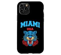 Cool Miami Beach with Floral Wild Tiger Illustration Graphic Coque pour iPhone 11 Pro