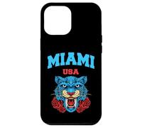 Cool Miami Beach with Floral Wild Tiger Illustration Graphic Coque pour iPhone 12 Pro Max