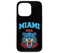Cool Miami Beach with Floral Wild Tiger Illustration Graphic Coque pour iPhone 13 Pro