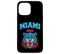 Cool Miami Beach with Floral Wild Tiger Illustration Graphic Coque pour iPhone 13 Pro Max