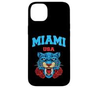 Cool Miami Beach with Floral Wild Tiger Illustration Graphic Coque pour iPhone 14 Plus