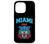 Cool Miami Beach with Floral Wild Tiger Illustration Graphic Coque pour iPhone 14 Pro Max