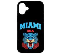Cool Miami Beach with Floral Wild Tiger Illustration Graphic Coque pour iPhone 16 Plus