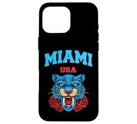 Cool Miami Beach with Floral Wild Tiger Illustration Graphic Coque pour iPhone 16 Pro Max