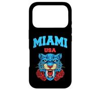 Cool Miami Beach with Floral Wild Tiger Illustration Graphic Coque pour iPhone 17 Pro