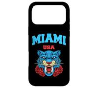 Cool Miami Beach with Floral Wild Tiger Illustration Graphic Coque pour iPhone 17 Pro Max
