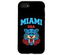 Cool Miami Beach with Floral Wild Tiger Illustration Graphic Coque pour iPhone SE (2020) / 7/8