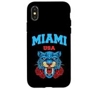 Cool Miami Beach with Floral Wild Tiger Illustration Graphic Coque pour iPhone X/XS