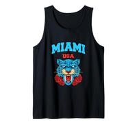 Cool Miami Beach with Floral Wild Tiger Illustration Graphic Débardeur