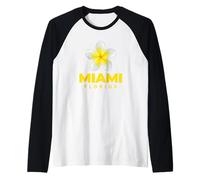 Cool Miami Florida Tropical Flower Frangipani Yellow Flower Manche Raglan