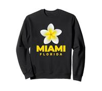 Cool Miami Florida Tropical Flower Frangipani Yellow Flower Sweatshirt