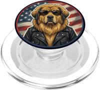 Cool Mignon Tibet Mastiff Chien Chiot Lunettes de Soleil Drapeau USA PopSockets PopGrip pour MagSafe