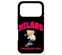 Cool Milan Italy Teddy Bear Illustration Graphic Cartoon Coque pour iPhone 17 Pro