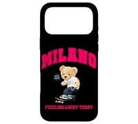 Cool Milan Italy Teddy Bear Illustration Graphic Cartoon Coque pour iPhone 17 Pro Max