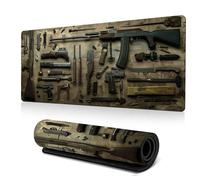 Cool Military Weapon Build Weapon Parts Display Large Gaming Mouse Pad, Computer Desktop Keyboard and Mouse Pad Cushion (J,11.8 × 31.5 inches)