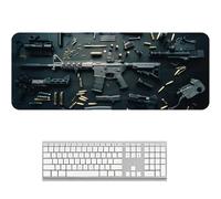 Cool Military Weapon Build Weapon Parts Display Large Gaming Mouse Pad, Computer Desktop Keyboard and Mouse Pad Cushion (D,11.8 × 31.5 inches)