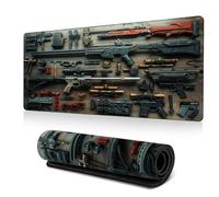Cool Military Weapon Build Weapon Parts Display Large Gaming Mouse Pad, Computer Desktop Keyboard and Mouse Pad Cushion (C,15.7 × 35.4 inches)