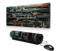 Cool Military Weapon Build Weapon Parts Display Large Gaming Mouse Pad,Desk Mat for Keyboard and Mousepad, Multi-Size for Laptop & Desktop Use (E,11.81 * 23.6in)