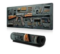 Cool Military Weapon Build Weapon Parts Display Large Gaming Mouse Pad, Desk Mat for Keyboard and Mousepad, Multi-Size for Computer Office Supplies Accessories (A,300 * 600 * 3MM)