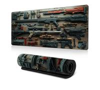 Cool Military Weapon Build Weapon Parts Display Large Gaming Mouse Pad, Desk Mat for Keyboard and Mousepad, Multi-Size for Computer Office Supplies Accessories (E,300 * 700 * 2MM)
