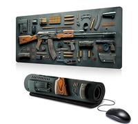 Cool Military Weapon Build Weapon Parts Display Large Gaming Mouse Pad,Desk Mat for Keyboard and Mousepad, Multi-Size for Laptop & Desktop Use (K,15.75 * 35.4in)