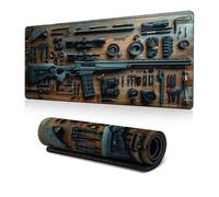 Cool Military Weapon Build Weapon Parts Display Large Gaming Mouse Pad, Desk Mat for Keyboard and Mousepad, Multi-Size for Computer Office Supplies Accessories (F,300 * 700 * 2MM)