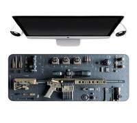 Cool Military Weapon Build Weapon Parts Display Large Gaming Mouse Pad, Military Parts Mouse Pad, with Non-Slip Rubber, for Laptop & Desktop Use (Style D,40 × 80 cm)