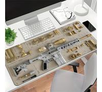 Cool Military Weapon Build Weapon Parts Display Large Gaming Mouse Pad, Stylish Desk Protector, Military Mouse Pad for Laptop & Desktop Use, Computer Office Supplies Accessories (I,11.8 * 31.5 in)