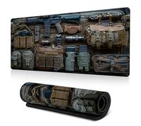 Cool Military Weapon Build Weapon Parts Display Large Gaming Mouse Pad, Stylish Desk Protector, Military Mouse Pad for Laptop & Desktop Use, Computer Office Supplies Accessories (D,11.8 * 31.5 in)