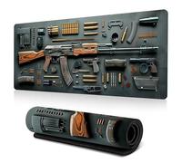 Cool Military Weapon Build Weapon Parts Display Large Gaming Mouse Pad, Stylish Desk Protector, Military Mouse Pad for Laptop & Desktop Use, Computer Office Supplies Accessories (A,11.8 * 31.5 in)