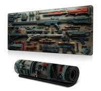 Cool Military Weapon Build Weapon Parts Display Large Gaming Mouse Pad, Stylish Desk Protector, Military Mouse Pad for Laptop & Desktop Use, Computer Office Supplies Accessories (B,15.7 * 35.4 in)