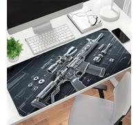 Cool Military Weapon Build Weapon Parts Display Large Gaming Mouse Pad, Stylish Desk Protector, Military Mouse Pad for Laptop & Desktop Use, Computer Office Supplies Accessories (J,15.7 * 35.4 in)