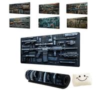 Cool Military Weapon Build Weapon Parts Display Large Gaming Mouse Pad,Stylish Desk Protector with Non-Slip Rubber,Computer Office Supplies Accessories for Table Decor (7,3MM*300 * 800)