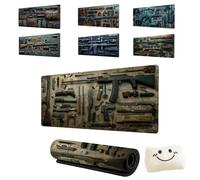 Cool Military Weapon Build Weapon Parts Display Large Gaming Mouse Pad,Stylish Desk Protector with Non-Slip Rubber,Computer Office Supplies Accessories for Table Decor (3,2MM*400 * 900)